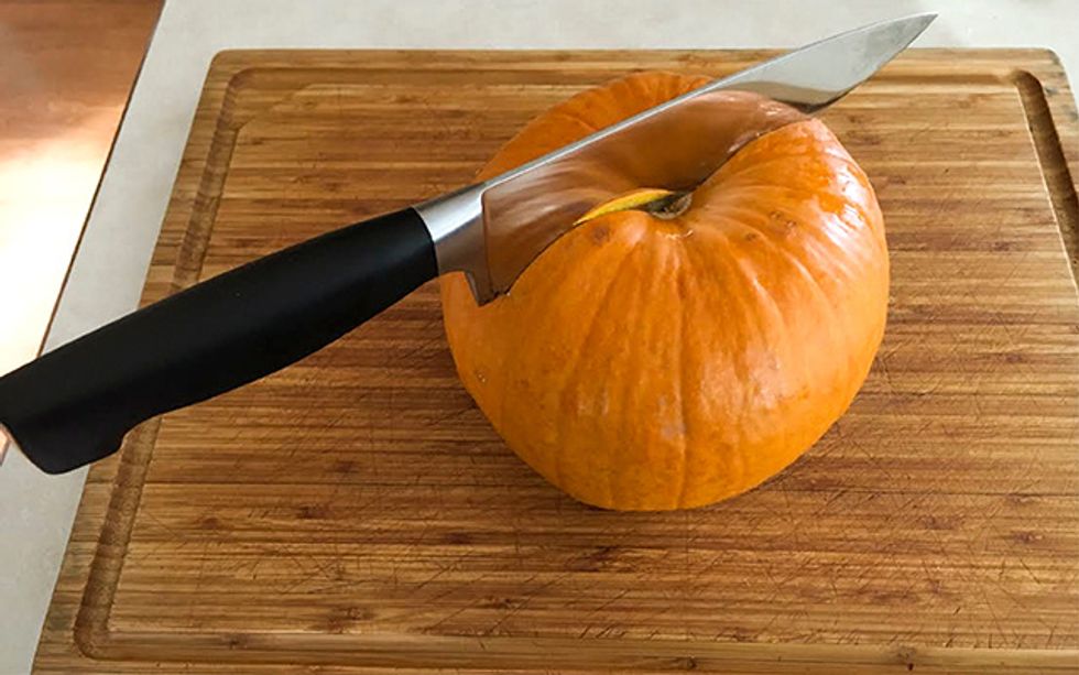 knife in pumpkin