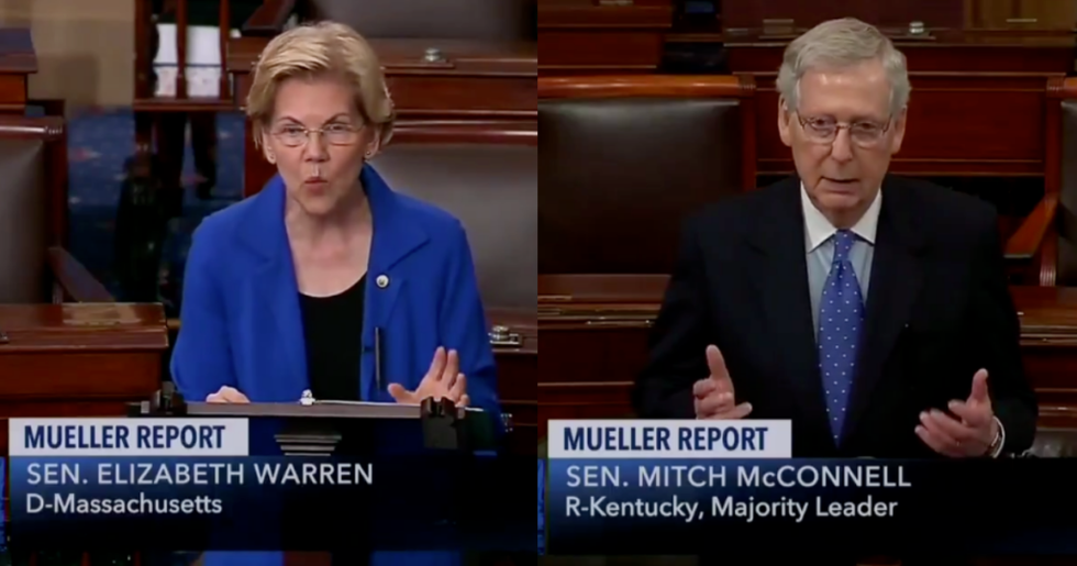 Elizabeth Warren Just Read the Mueller Report on the Senate Floor Right After Mitch McConnell Misrepresented What it Said