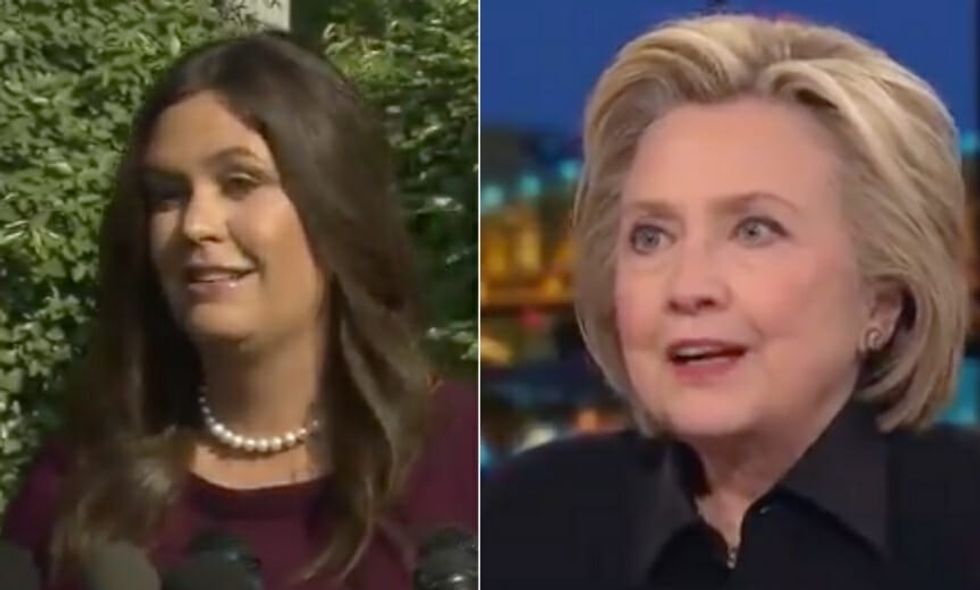 Sarah Sanders Just Responded to Hillary Clinton's Hypothetical Asking China for Trump's Tax Returns and Our Eyes Are Rolling