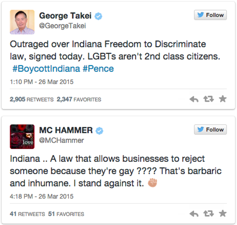 Entities That May Boycott Indiana Over New LGBT Discrimination Law
