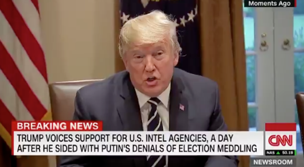 Donald Trump Is Getting Dragged for Trying and Failing to Walk Back His Remarks in Helsinki