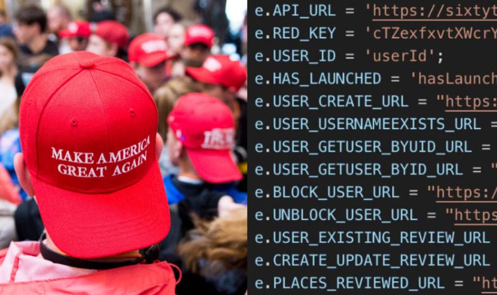 Creator of Rightwing 'MAGA Yelp' App Completely Flips Out After Internet Hero Exposes Security Flaws in the App's Code