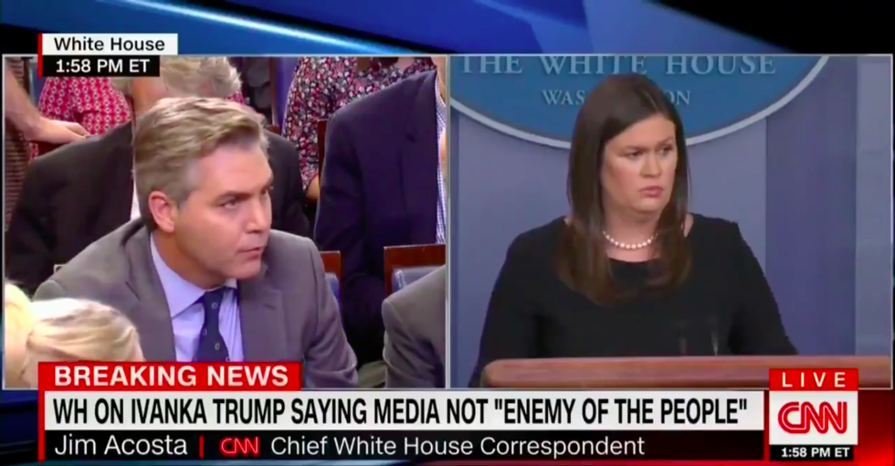 CNN's Jim Acosta Asked Sarah Sanders to Assert That the Press Is Not the Enemy of the People, and Her Response Surprises Exactly Nobody