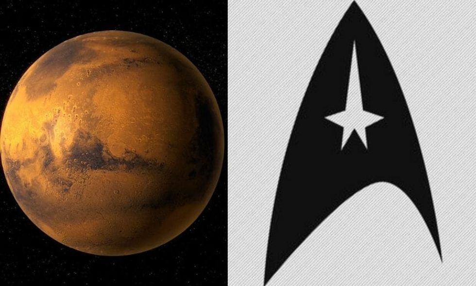 NASA Just Spotted a Formation on Mars That Looks Just Like the 'Star Trek' Starfleet Command Logo, and Fans Are Losing Their S***