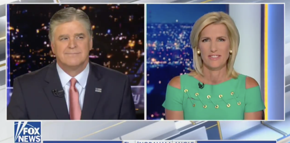 Laura Ingraham Tried to Get In On Sean Hannity's Interview With Donald Trump Live on Air and Hannity Was So Not Having It