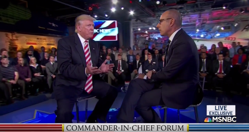 Matt Lauer Excoriated for Not Calling Out Trump on Lies Over His Stance on Iraq and Libya