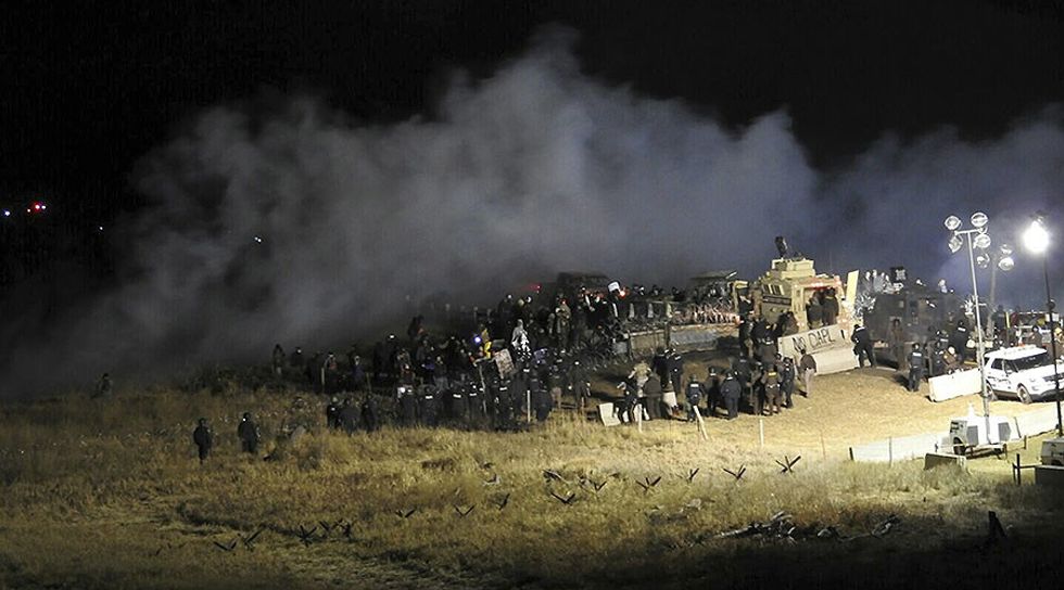 In Subfreezing Night, DAPL Protesters Hit With Water Cannons, Mace, Rubber Bullets