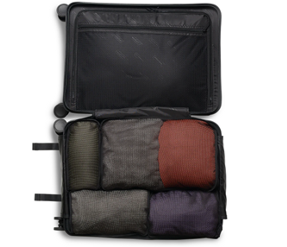 Brandless Packing Cubes in suitcase
