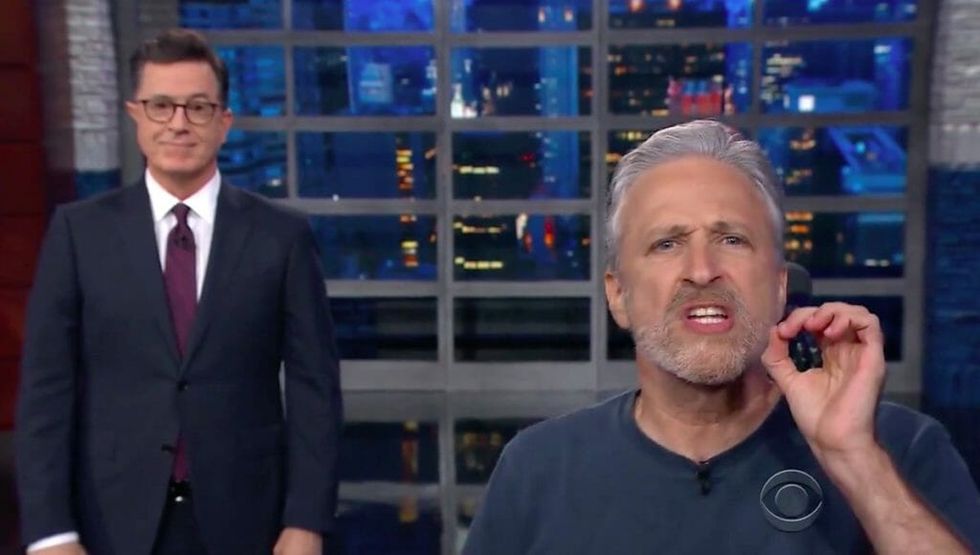 Jon Stewart Returns To Late Night TV With Expletive Laden Rant Against Trump