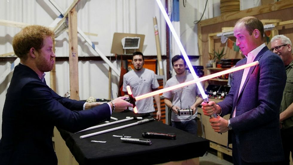 PHOTOS: Prince William & Harry Arrive at Studio to Play Stormtroopers in 'The Last Jedi