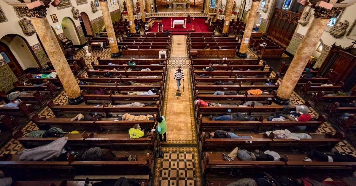 Every day this San Francisco Church provides the homeless with blankets and 'sacred sleep' in its pews
