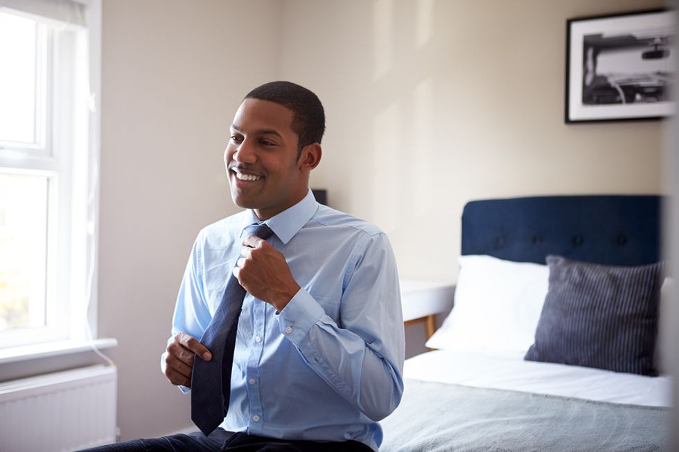 Man looking to make a great first impression at his first job