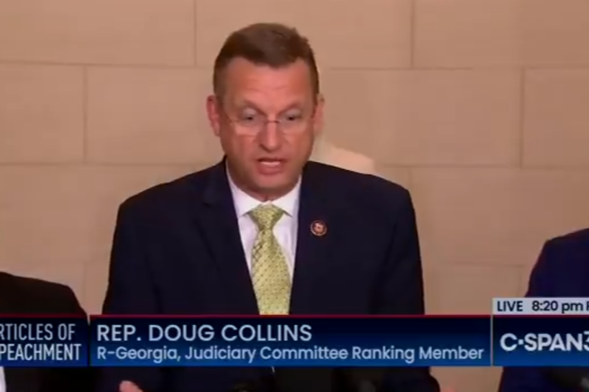 Doug Collins BIG MAD About Coming To Work Today. Impeachment Vote Liveblog!