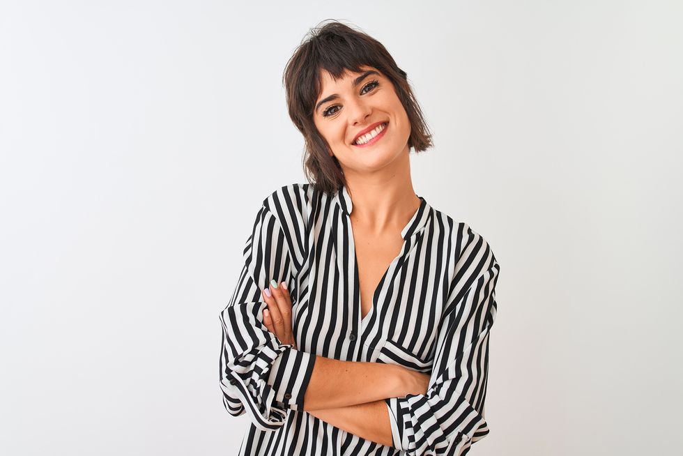 Smiling woman working on her career