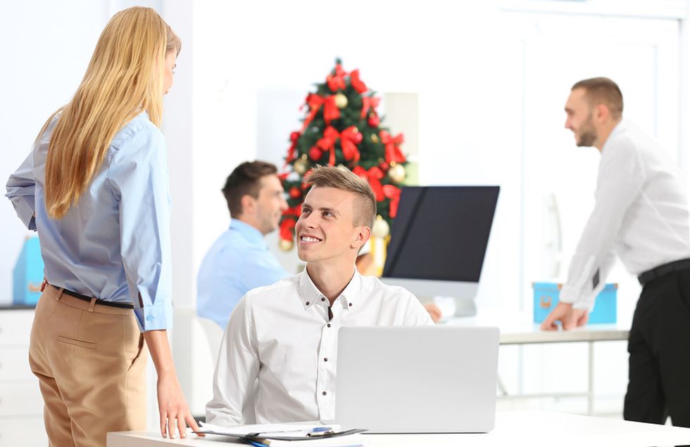 Woman offers to help a co-worker during the holidays