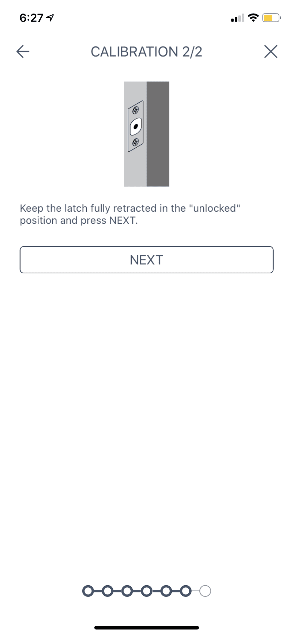screen shot of reagle app calibrating your lock.
