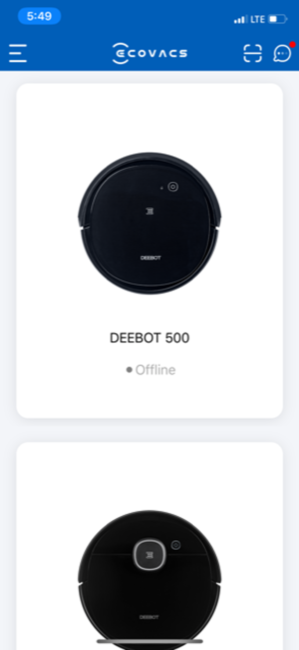 The Ecovacs Home app