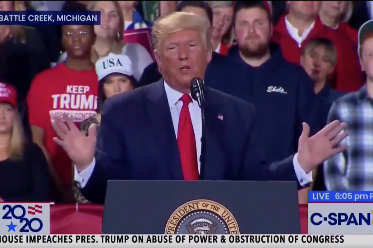 Donald Trump Digs Up John Dingell's Corpse, Flogs It On Stage