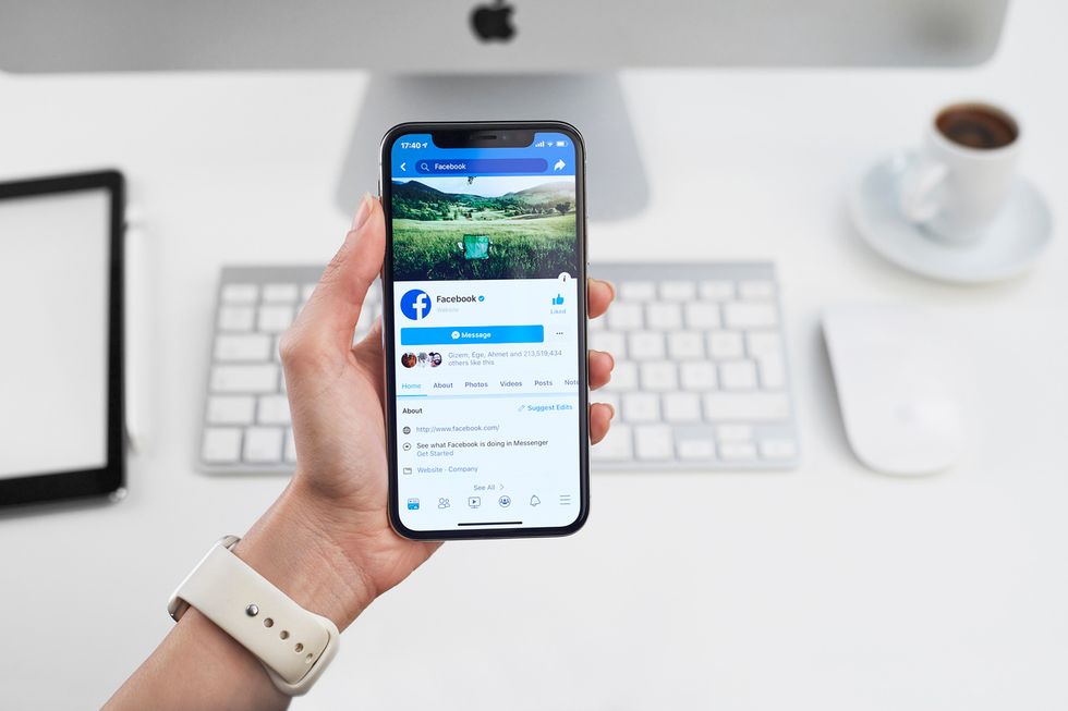 Facebook on an iPhone