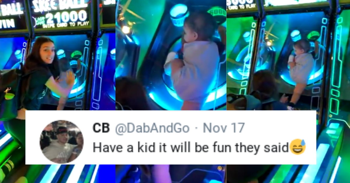 Climbing Toddler Gets Stuck In Las Vegas Skee-Ball Machine As His Parents Desperately Try To Get Him Out In Viral Video