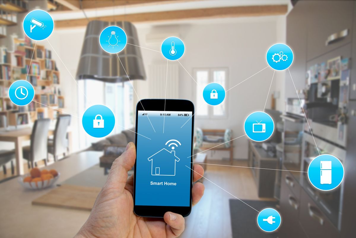 Smart home run by a smartphone