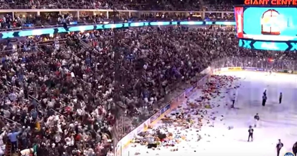 Hershey Bears fans set record by throwing 45,650 bears on ice