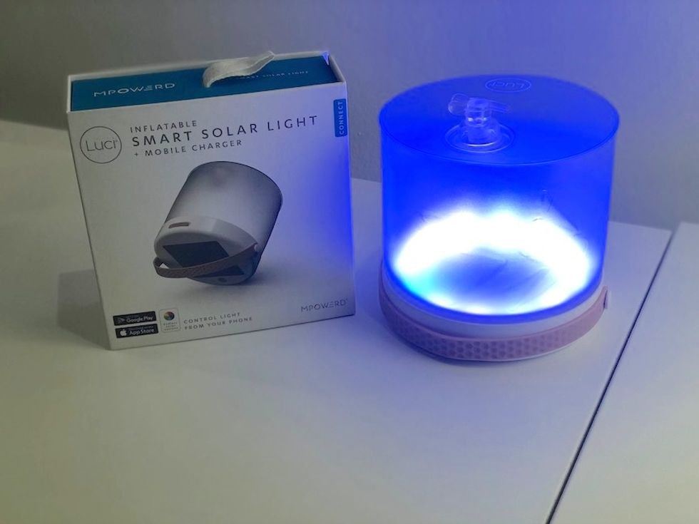 Luci Connect solar-powered lantern with box