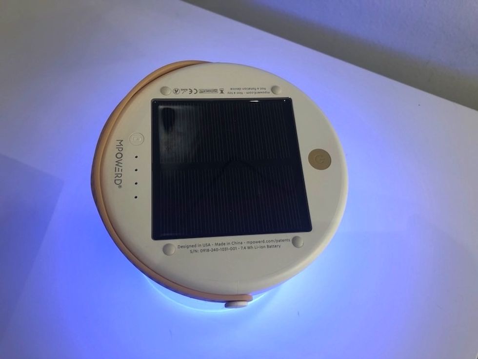 The solar panel on the top of the Luci Connect