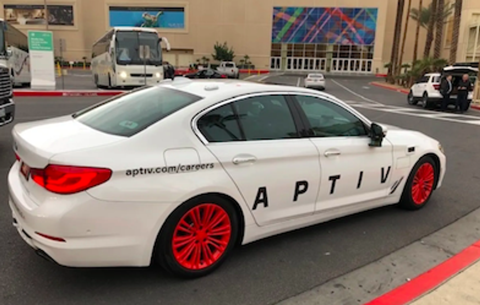 A Lyft and Aptiv autonomous car at 2019 CES