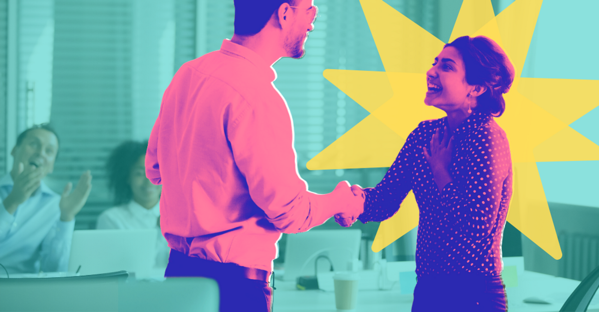 Woman after getting promoted to director