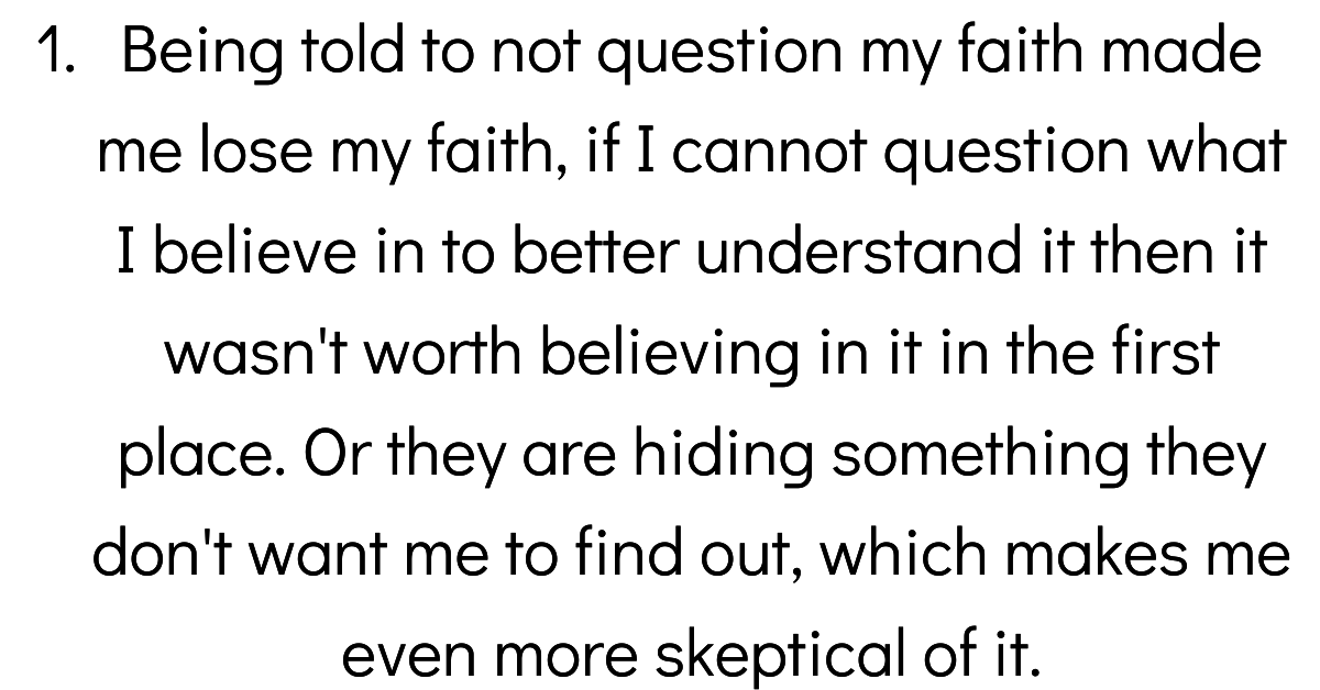 People Confess Why They Lost Their Faith