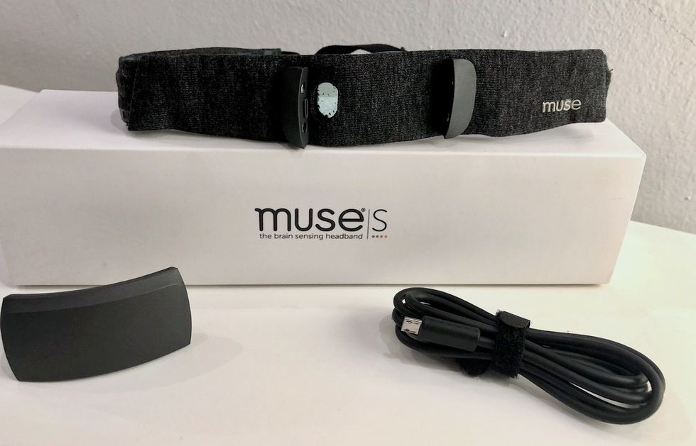 The Muse S, sensor and charger