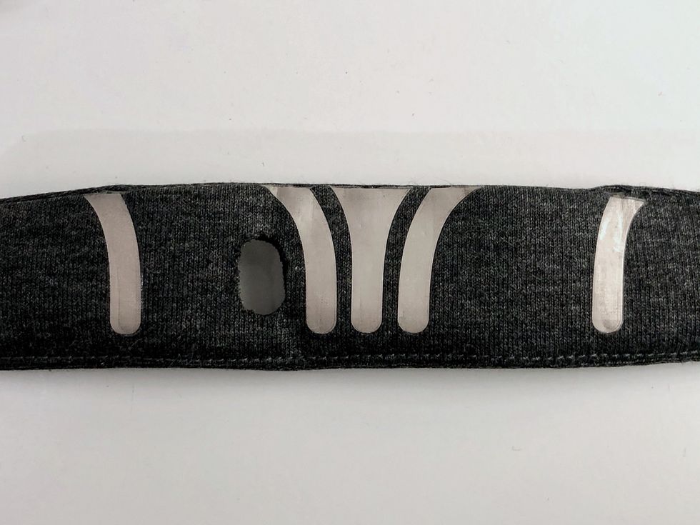 Sensors on the Muse S headband that connect to their skin