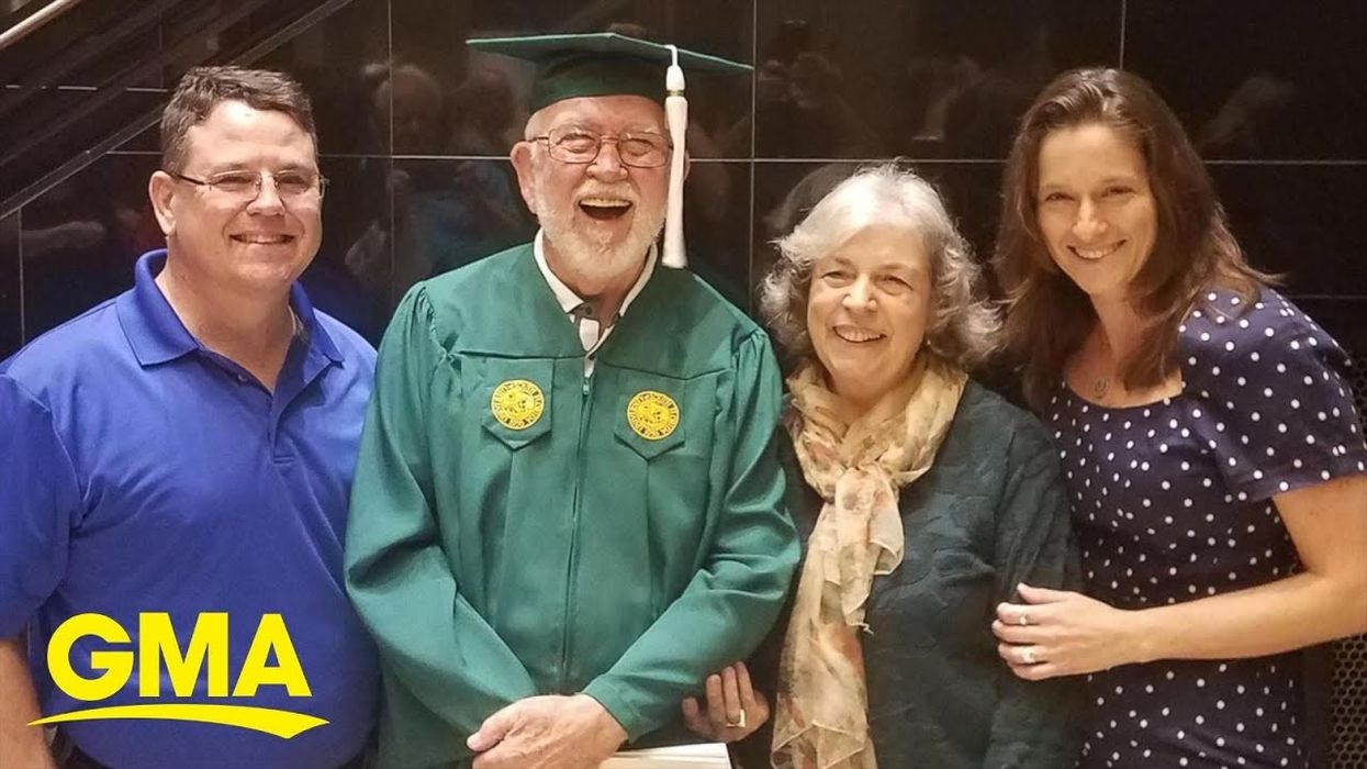 81-year-old grandfather graduates college in order to keep a promise to his late mother