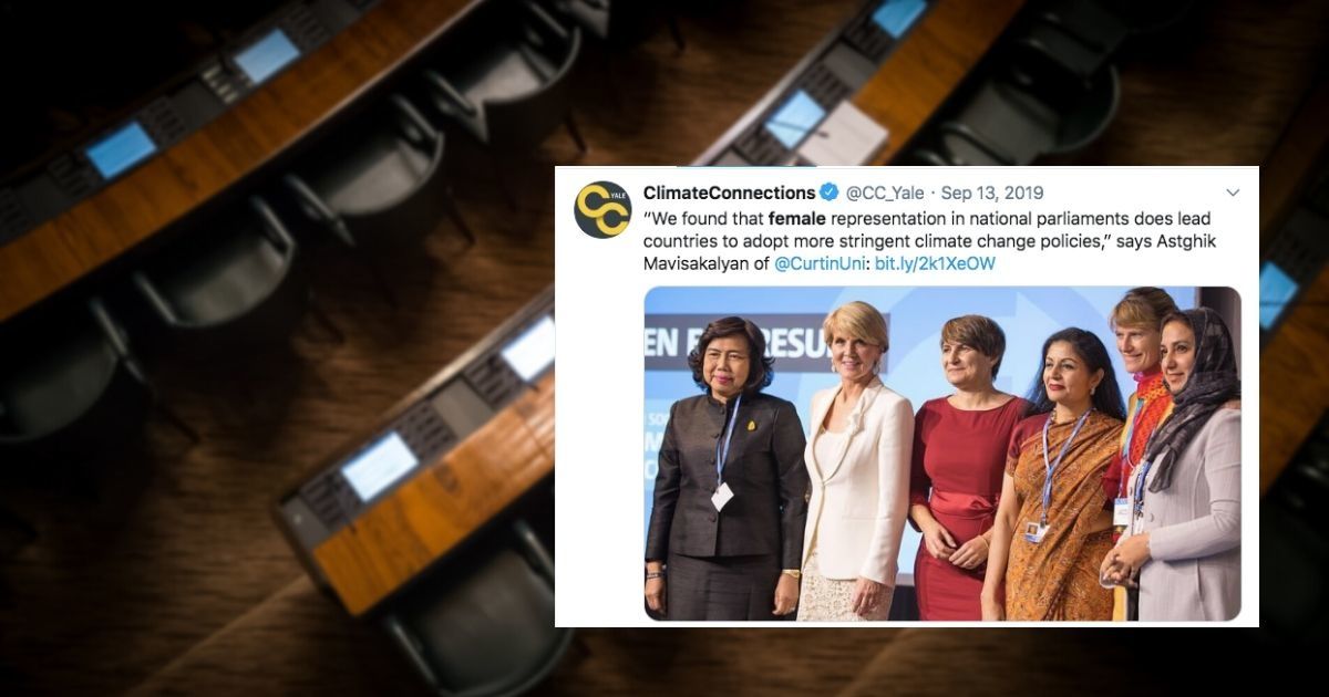 Want to see stronger climate change policies? Elect more women as lawmakers