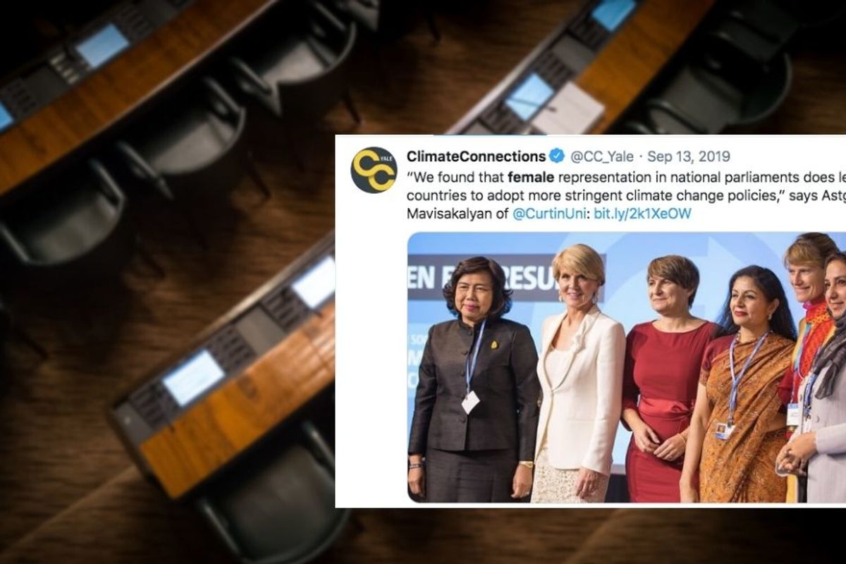 Want to see stronger climate change policies? Elect more women as lawmakers