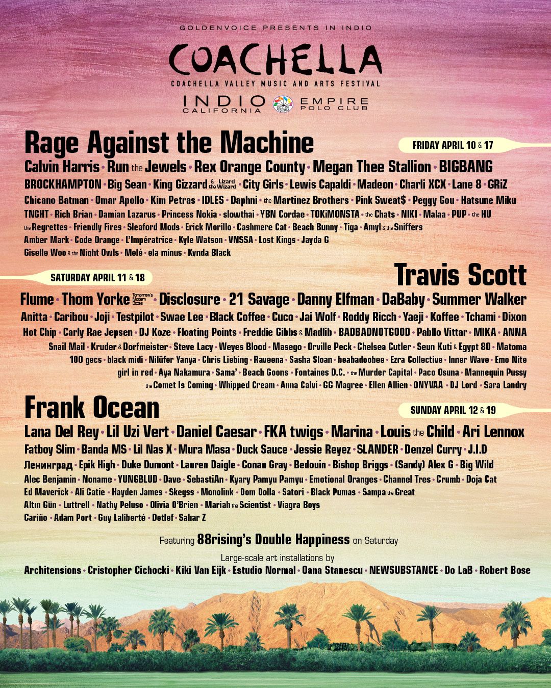 Coachella 2024 lineup 2019