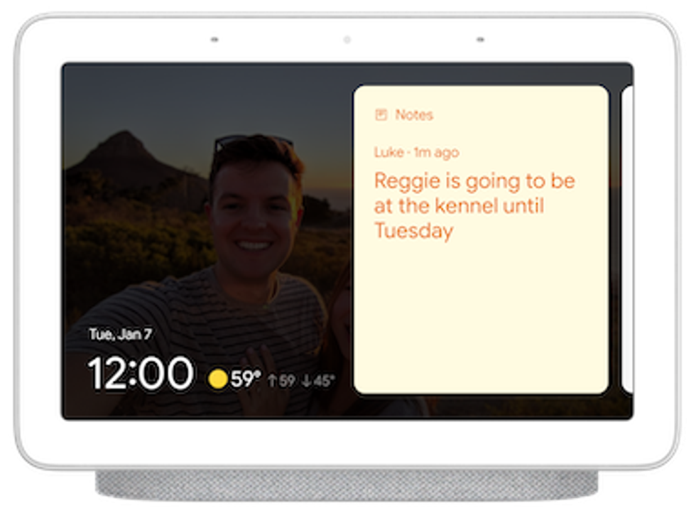 A visual Sticky Note on a Google Assistant-enabled display