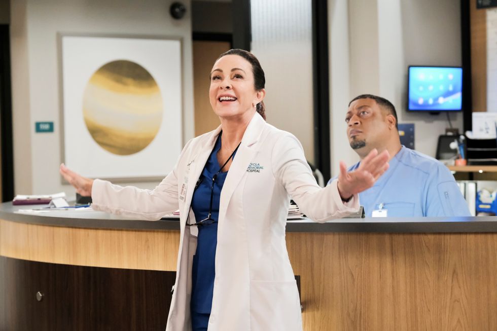 Actress Patricia Heaton on the set of CBS sitcom Carol's Second Act.