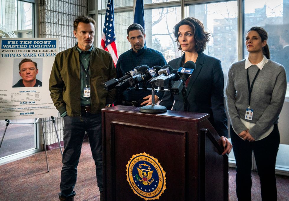Julian McMahon, Jeremy Sisto, Alana De La Garza, and Missy Peregrym of procedural TV drama FBI.