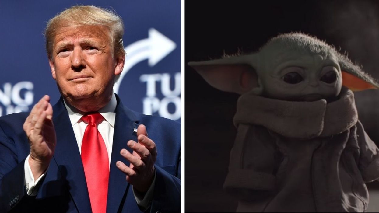 Donald Trump Jr. Just Shared A Photoshopped Image Of His Dad As Baby Yoda That's Giving People The Creeps