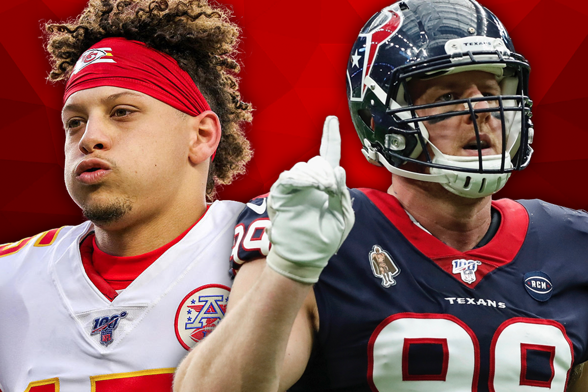 Chiefs Patrick Mahomes and Texans JJ Watt