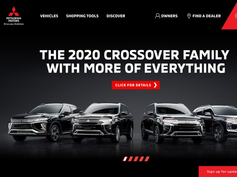 Mitsubishi Motors homepage