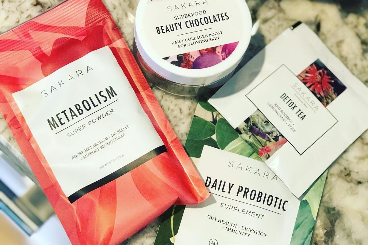 sakara life supplements on table