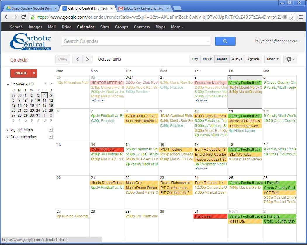 class schedule creator google calendar