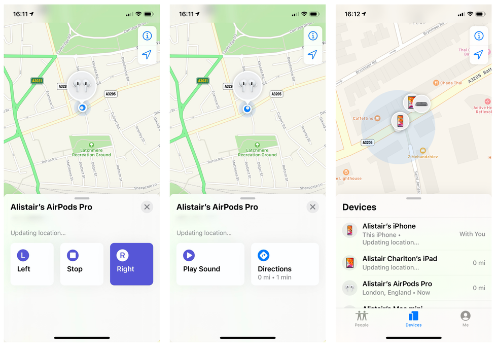 Apple Find My app on iPhone