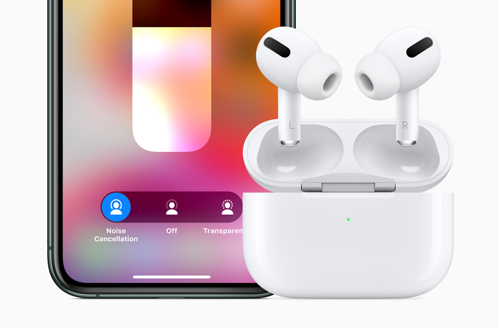 Product Shot of Apple AirPods Pro and charging case.