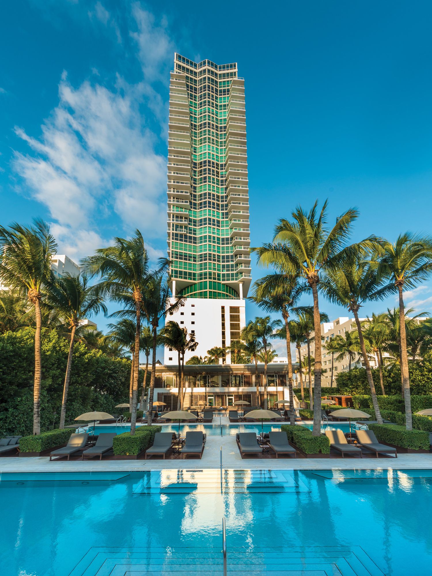 Exterior image of the Setai Miami Beach hotel.