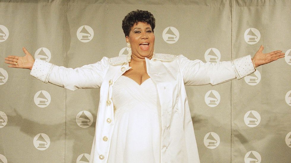 Aretha Franklin at the GRAMMY Awards in 1998.