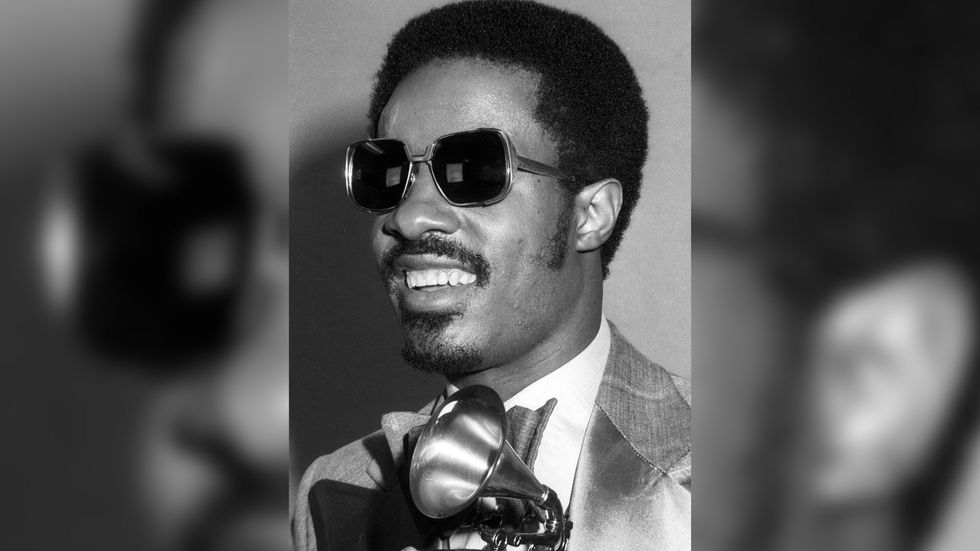 Stevie Wonder at the GRAMMY Awards in 1975.